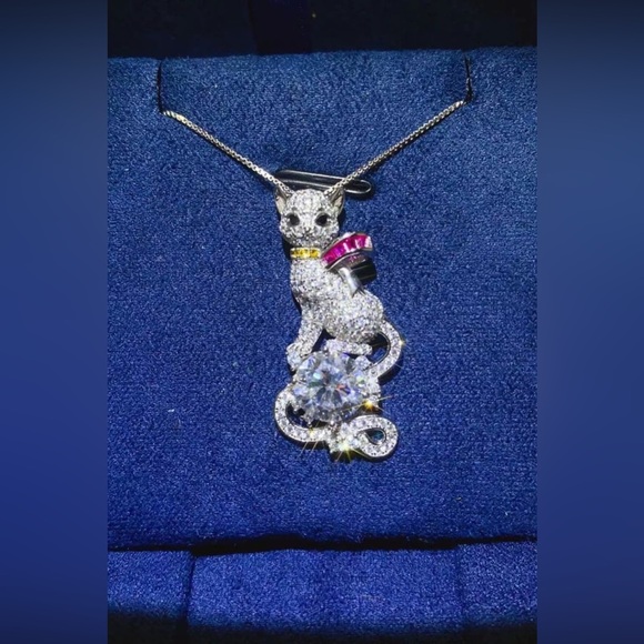 2 Carat Moissanite 925 Sterling Silver Necklace - Picture 3 of 6